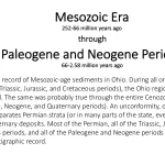 Ohio's Fossil Record - Mesozoic-Cenozoic text